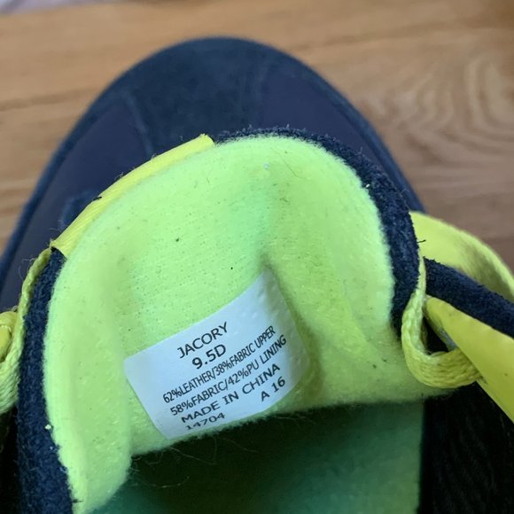 POLO Jacory Ralph Lauren Men's Sneakers Navy Blue Suede Yellow - Picture 9 of 15